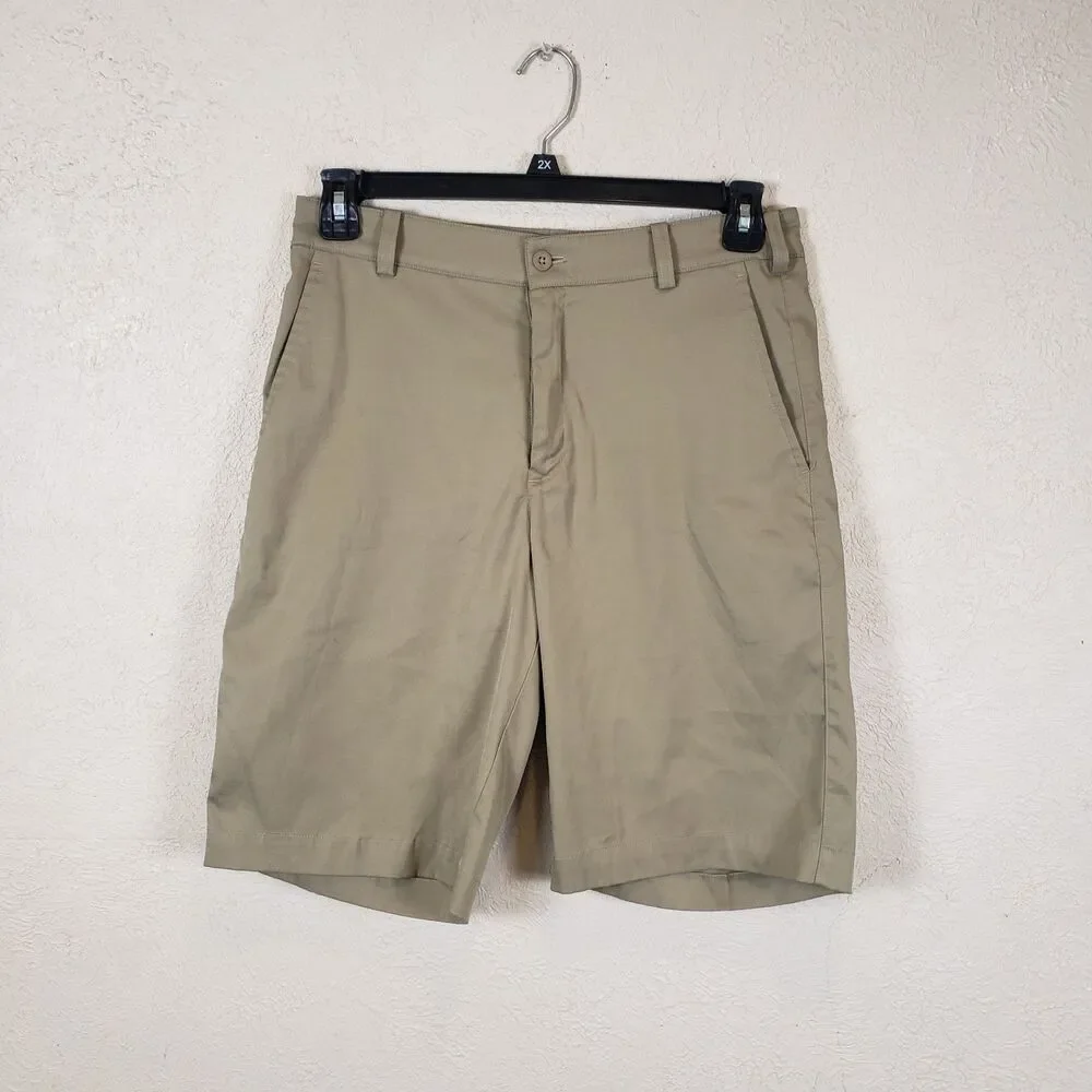 Nike Golf Shorts Men's Size 33 Dri-Fit Standard Khaki Performance Stretch